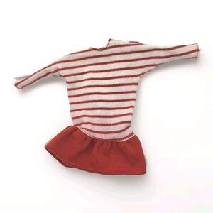 Vintage 1980s Skipper Red White Dress Striped Barbie Collection Mattel DAMAGED